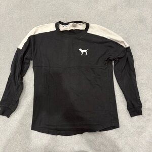 Victoria's Secret Black and Cream Sweatshirt